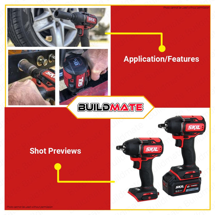 SKIL Cordless Impact Wrench 20V BL (2BAT-5.0) IW5739C-20 •BUILDMATE•