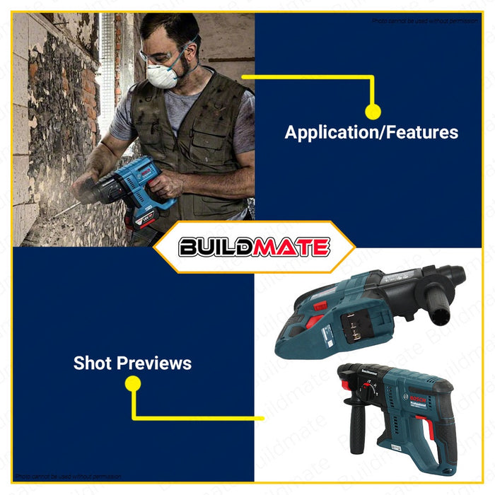 Bosch Lithium Ion Li-Ion Cordless Rotary Hammer Drill Solo w/ Case 18V GBH 180-LI EC 06119111K0 BLC