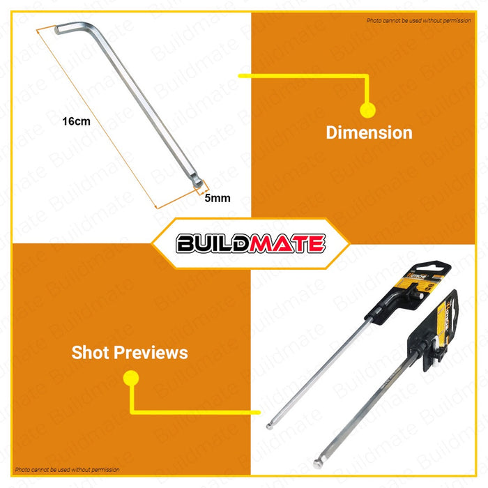 HOTECHE 5mm Extra Long Hex Key With Ball End HTC-260069 | 100% ORIGINAL / AUTHENTIC •BUILDMATE•