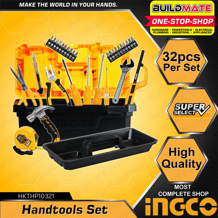 BUILDMATE Ingco Woodworking Tools Set 13PCS/SET | 32PCS/SET Hammer Planer Staple Chalk Line Clamp Level Tool Bag Organizer Storage [SOLD PER SET] HKTHP10321 | COS23046 • IPX