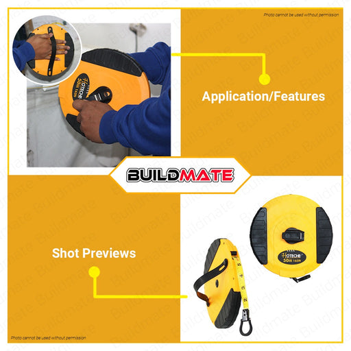 Hoteche Fiberglass Measuring Tape Measure 50m HTC-281150 100% ORIGINAL / AUTHENTIC •BUILDMATE•
