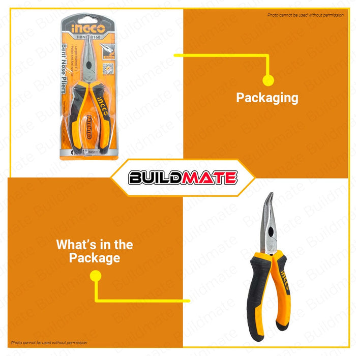 INGCO Mini Bent Nose Pliers Plier 4.5" HMBNP08115  | 6" HBNP08168 SOLD PER PIECE •BUILDMATE• HT2