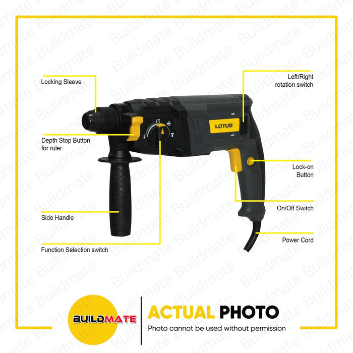 LOTUS Rotary Hammer Drill with Case 600W 2KG LTBH600DRE •BUILDMATE•