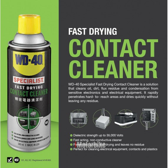 WD-40 SPECIALIST Fast Drying Contact Cleaner 360ml •BUILDMATE•