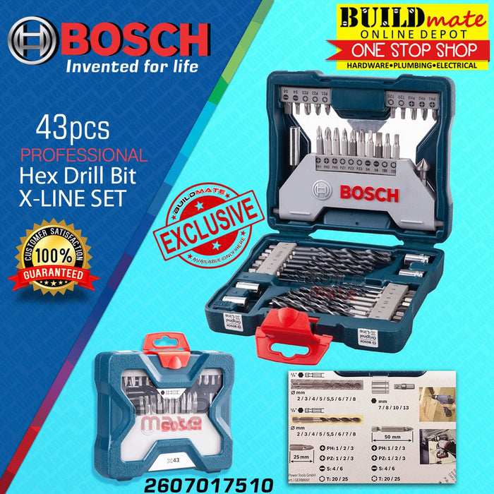 [EXCLUSIVE] BOSCH 43PCS/SET Hex Drill Bit X-LINE Set 2607017510 BAX •BUILDMATE•