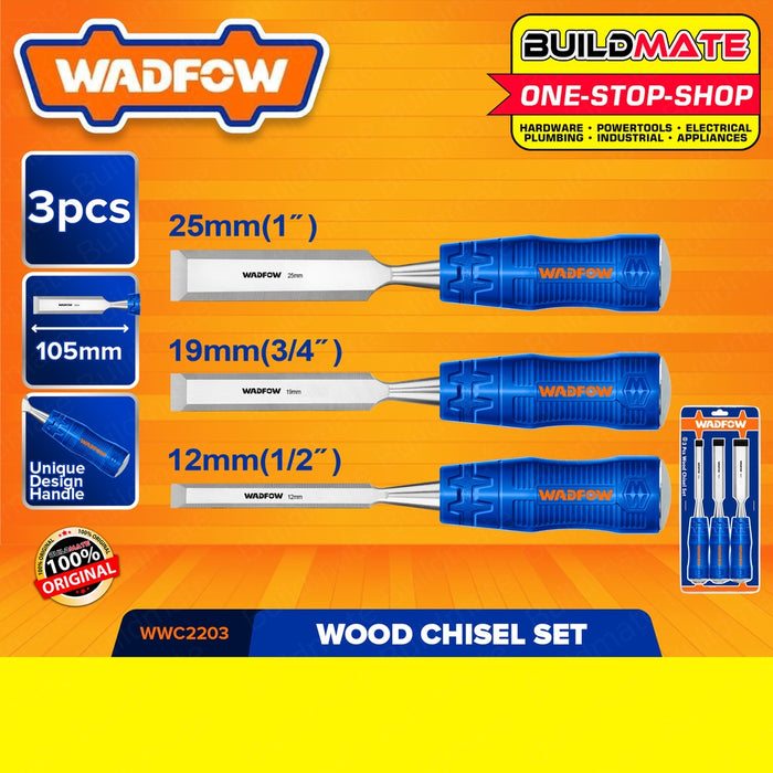 WADFOW 3PCS | 4PCS Wood Chisel Set 105mm | 140mm For Woodworking [SOLD PER SET] •BUILDMATE• WHT