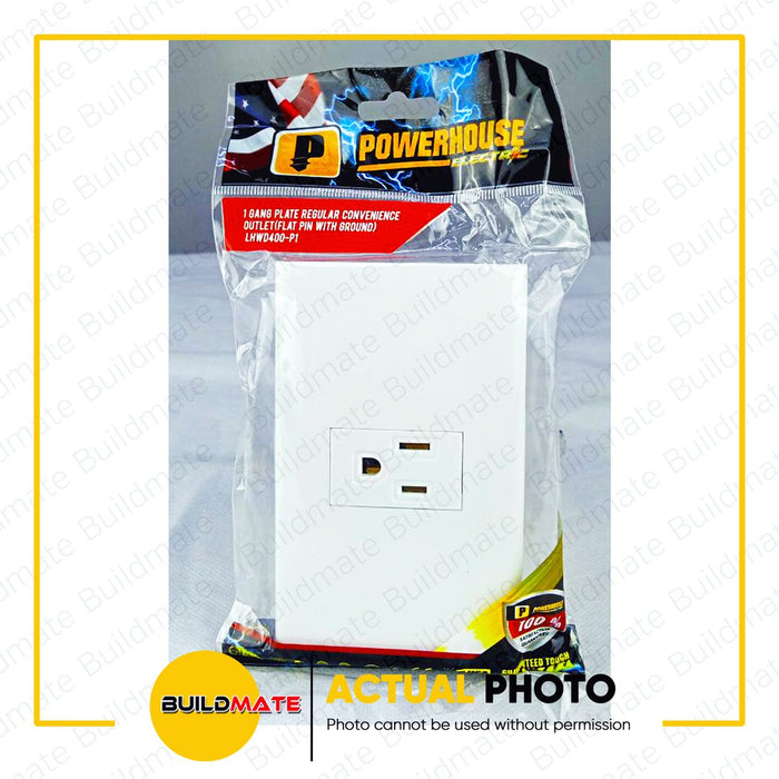 LIGHTHOUSE Electric 1 Gang Plate w/ Regular Convenience Outlet (Flat Pin w/ Ground) LHWD-400-P1 PHLH
