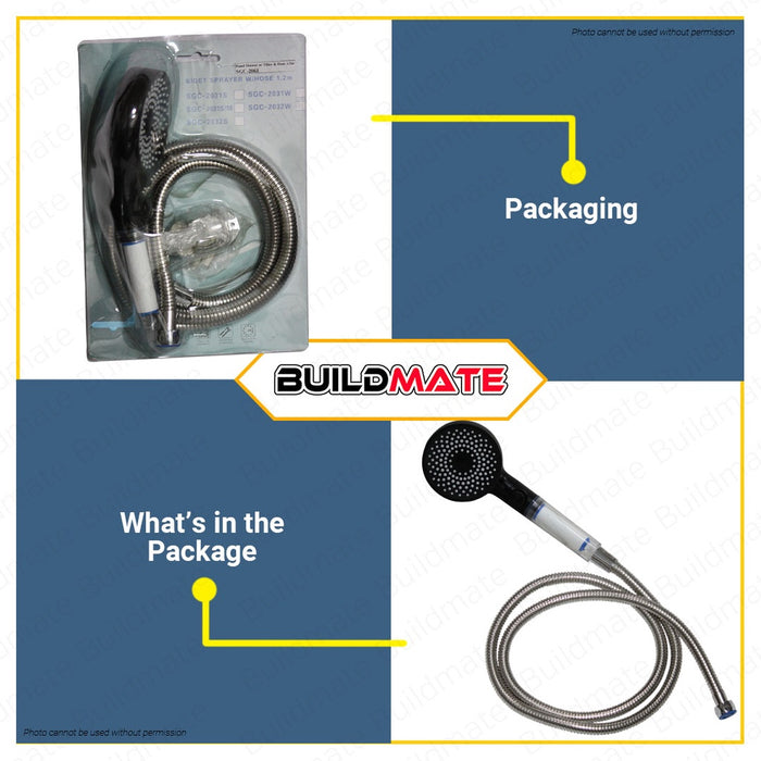 S.G.C. Black Hand Telephone Shower with Filter and Hose SGC-2061 AUTHENTIC •BUILDMATE•
