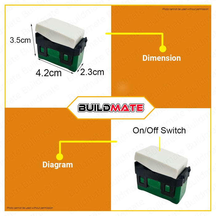 OMNI 1-Way Switch 16A ABS Material Wide Series WWS-213 •BUILDMATE•