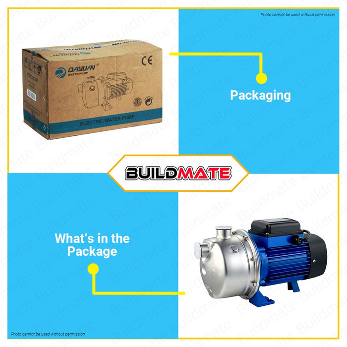 DAYUAN Italy Self Priming Water Booster Jet Pump Stainless Steel Body 0.5 HP JET370SDM •BUILDMATE•