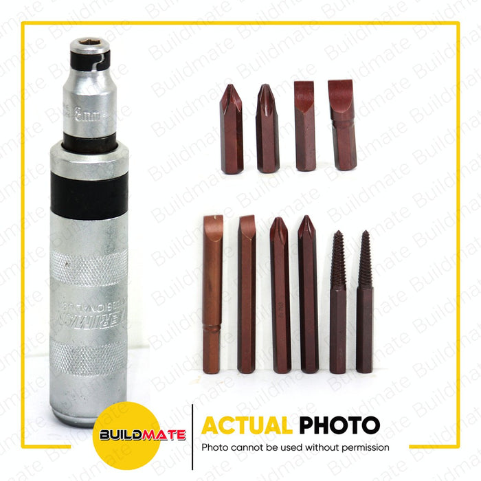 AMERIMAN TAIWAN Impact Driver Set with Case 12PCS/SET TECHINICAL GRADE AT-ID12TG •BUILDMATE•