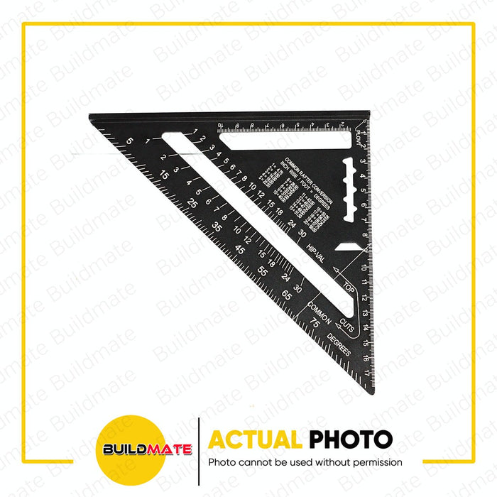 MARS TOOLS 7" Aluminum Alloy Triangle Ruler Woodworking Speed Angle Square Black 2104-56 •BUILDMATE•