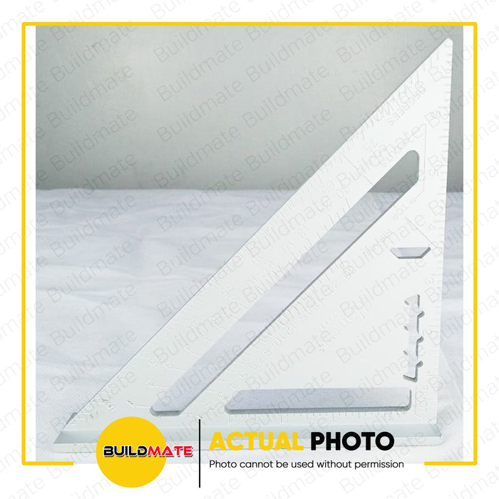 HOTECHE Aluminum Rafter Triangle and Speed Square Ruler with Stamped 7 x 185mm 282311 •BUILDMATE•