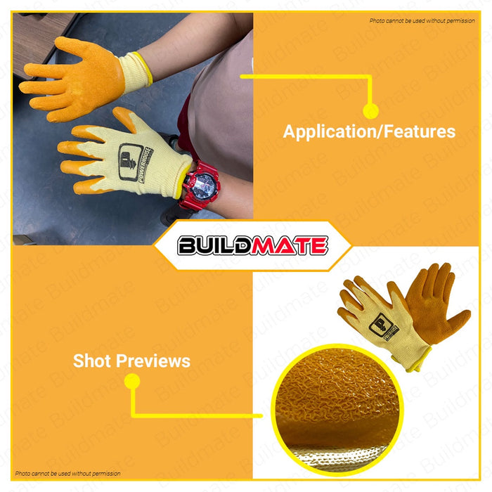 POWERHOUSE Latex Coated Cotton Safety Hand Rubber Gloves Heavy Duty PH-LTXGLV10 •BUILDMATE• PHHT