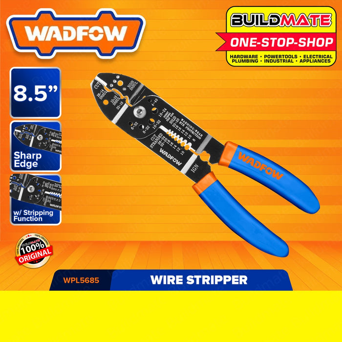 WADFOW Wire Stripper 8.5" Inch 215mm Wire Stripping Cutter For Crimping Tool WPL5685 •BUILDMATE• WHT