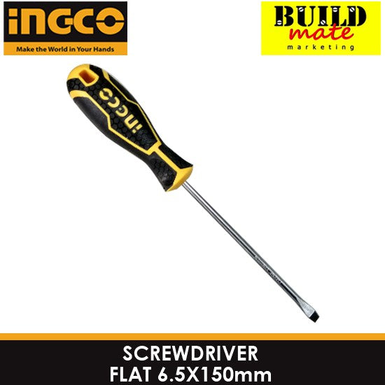 INGCO Screw Driver FLAT | PHILIP Magnetic Points with Rubberize Handle Screwdriver •BUILDMATE• IHT