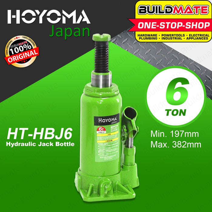 HOYOMA JAPAN 6 Tons Hydraulic Bottle Jack HBJ6 •BUILDMATE•