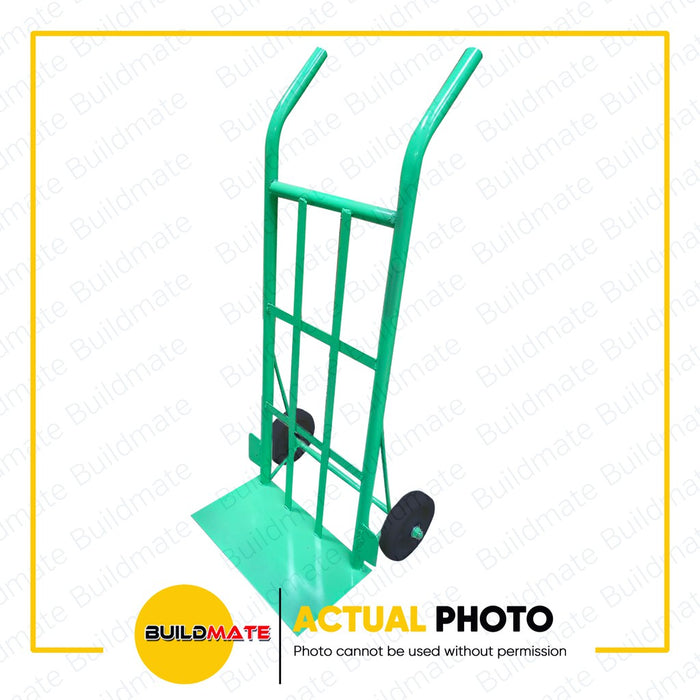 KARTILYA Green Hand Push Cart Trolley 8" Black Rubber Wheels | White Nylon Wheels •BUILDMATE•
