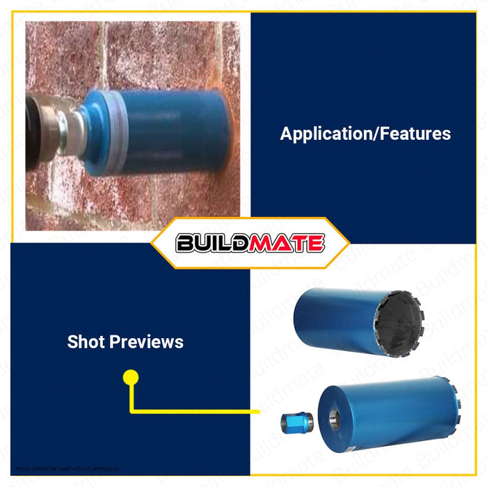 FUJIMA Diamond Core Bits 162mmx370mm 6.3" Inch For Hard Concrete, Brick, & Block FT-DCB162 BUILDMATE