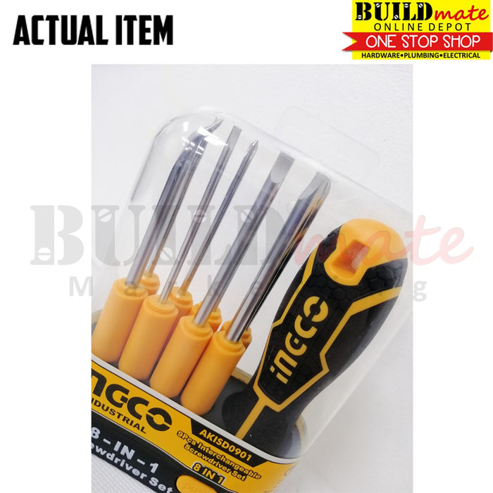 INGCO 8 IN 1 Interchangeable Screwdriver SET AKISD0901 •BUILDMATE• IHT