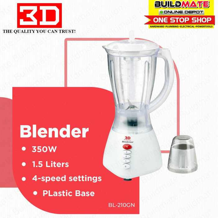 3D 4-Speed Blender 1.5L 350W BL-210GN •BUILDMATE•