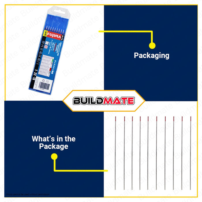 FUJIMA Tungsten Electrode 1.6mm | 2.0mm 10PCS/SET For Welding SOLD PER SET •BUILDMATE•