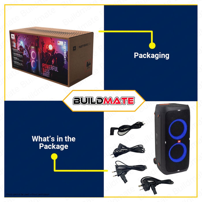 JBL Portable Bluetooth Wireless Partybox 310 Speaker with Dazzling Lights and Powerful JBL Pro Sound