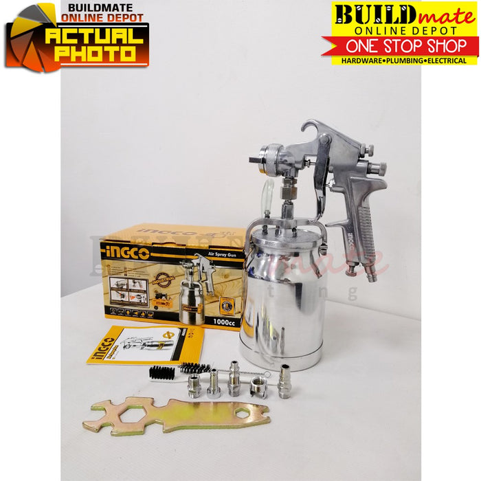 INGCO Air Spray Gun 1000CC (1.8mm Nozzle) 3-4bar Paint Spray for Base Coat ASG3102 •BUILDMATE• IHT