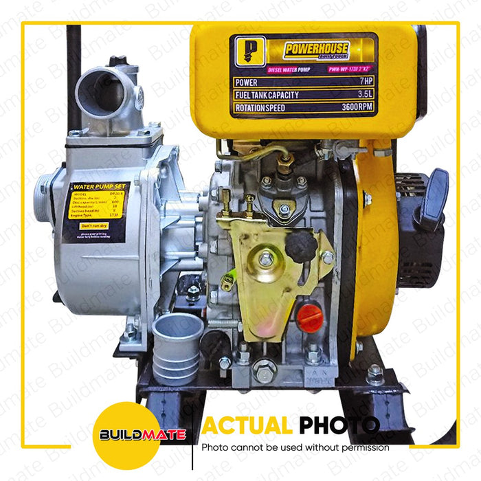 POWERHOUSE 3 x 3" Industrial Diesel Water Pump ECO Professional Series Engine 3 x 3" PWH-WP-178F •BUILDMATE• PHI