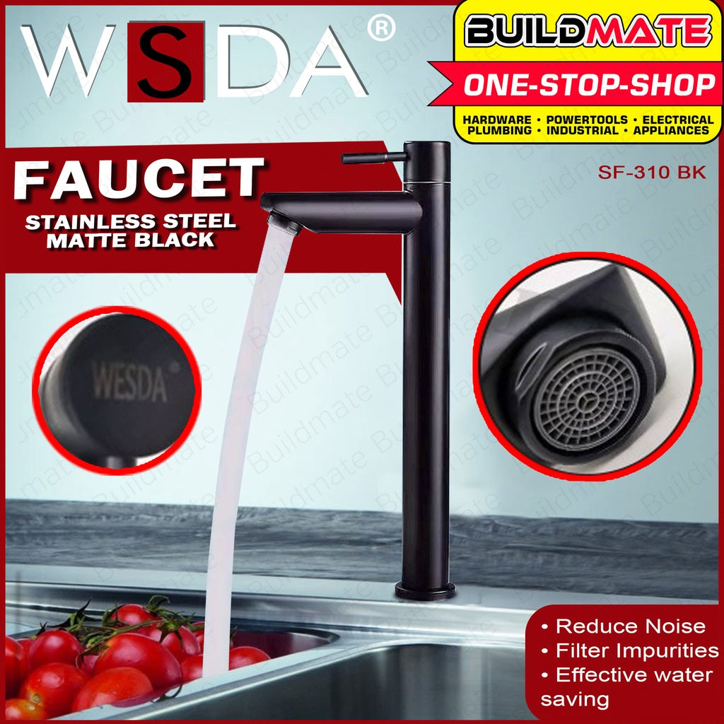 WSDA SF-310BK Stainless Steel SUS 304 Matte Black Single Cold Kitchen ...