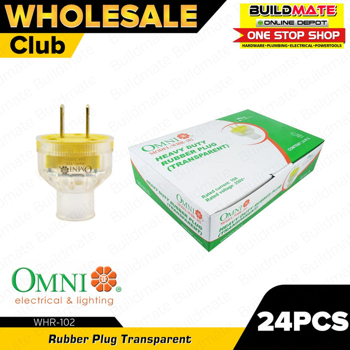 [WHOLESALE] (24PCS) OMNI Heavy Duty Rubber Plug 10A 250V WHR-102 •BUILDMATE•