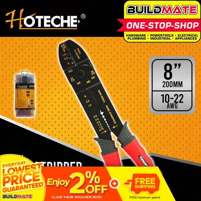 HOTECHE Wire Stripper Set 8" 200mm 10-22 AWG HTC-140271 •BUILDMATE•