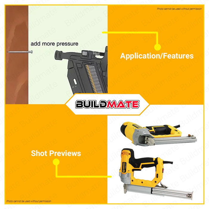 POWERHOUSE Electric Brad Nailer Gun Nail Tacker With Adjustable Pressure And Anti Stuck Technology 1800W PH-ENF30-HD