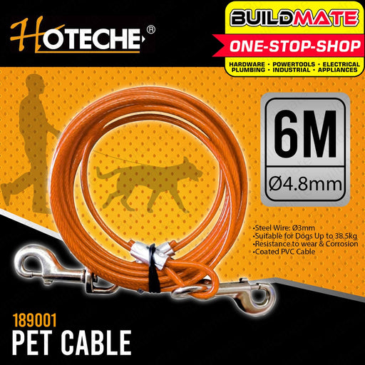 HOTECHE 6M Pet Cable Pet Tie Out Cable Pet Leash Heavy Duty HTC-189001 100% ORIGINAL •BUILDMATE•