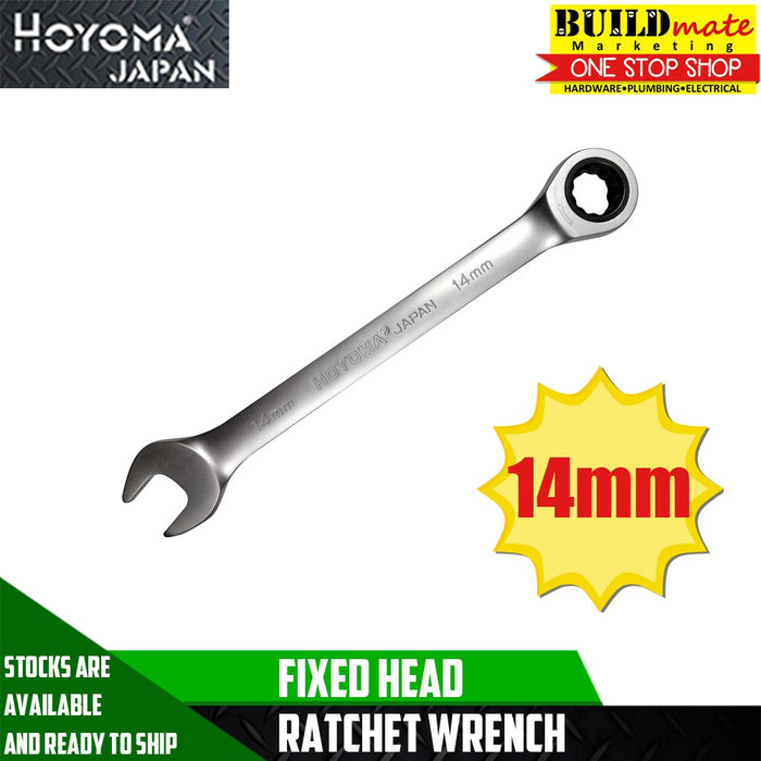 HOYOMA Fixed Head Ratchet Wrench Spanner 8mm/10mm/11mm/12mm/13mm/14mm/17mm/19mm •BUILDMATE• HYMHT