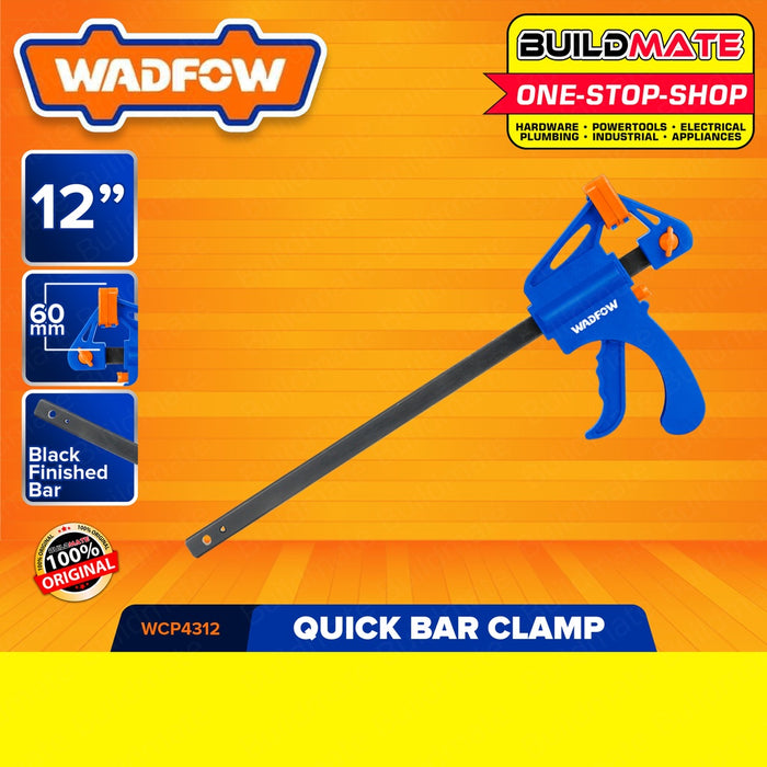 WADFOW Quick Bar Clamp 6" Inch | 12" Inch | 18" Inch [SOLD PER PIECE] Quick Grip Wood Clamps •BUILDMATE• WHT