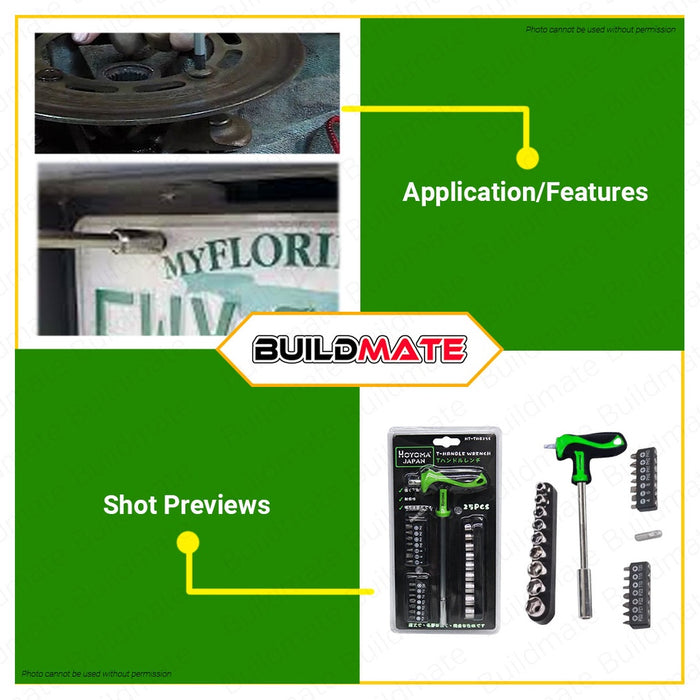HOYOMA T-Handle and Bits 25PCS/SET 14262511 •BUILDMATE•