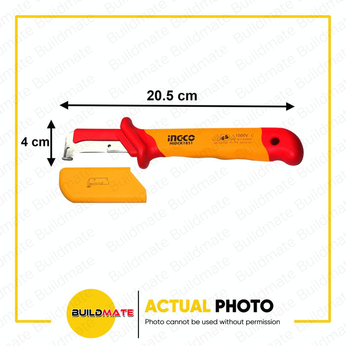 INGCO Insulated Dismantling Knife 50 x 185mm Stainless Steel HIDCK1851 •BUILDMATE• IHT