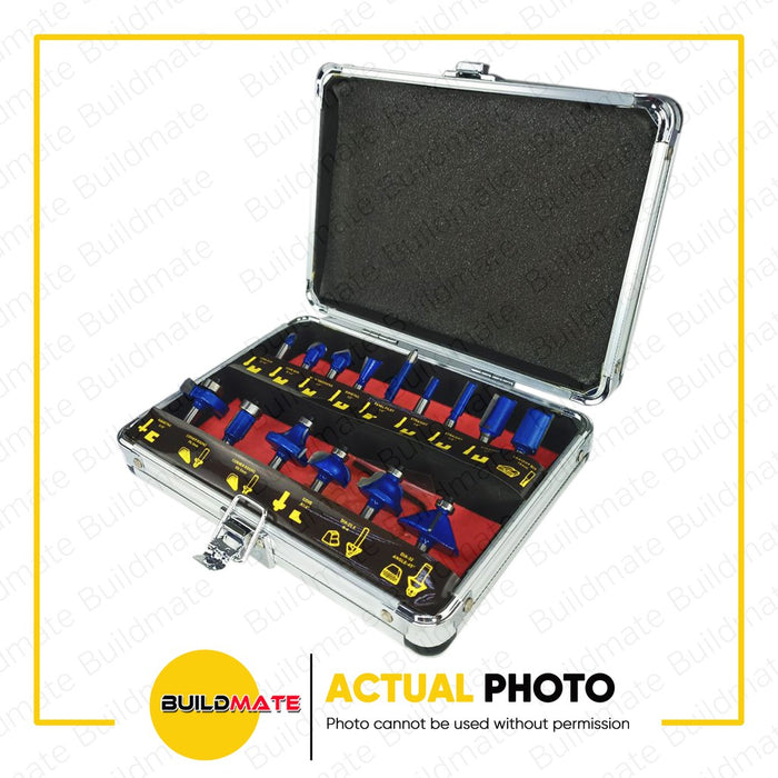 FUJIMA Router Bits Set 1/4" 15PCS/SET FR-B01 •BUILDMATE•