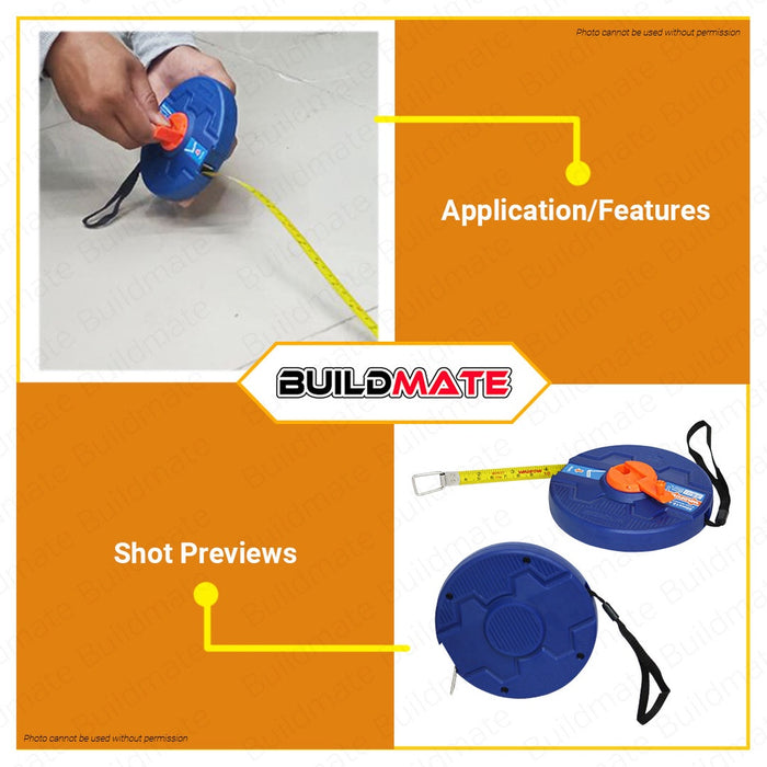 WADFOW Steel Measuring Tape 20m x 12.5mm Metric & Inch Measure Tape Tool WMT3520 •BUILDMATE WHT