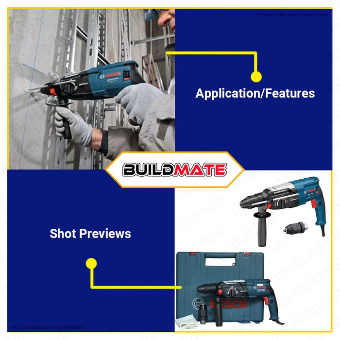 Bosch 820W SDS Plus Hammer Drill with Carrying Case Rotary Hammer Drill GBH 2-28 DFV 06112672K1 BPT