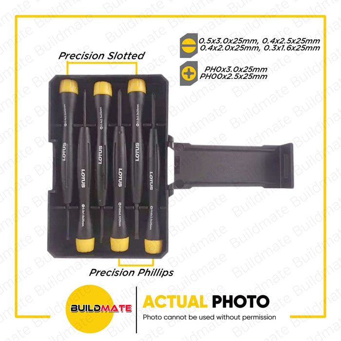 LOTUS 6 PCS Precision Screwdriver Set Cr-V LTHT600PSX •BUILDMATE•