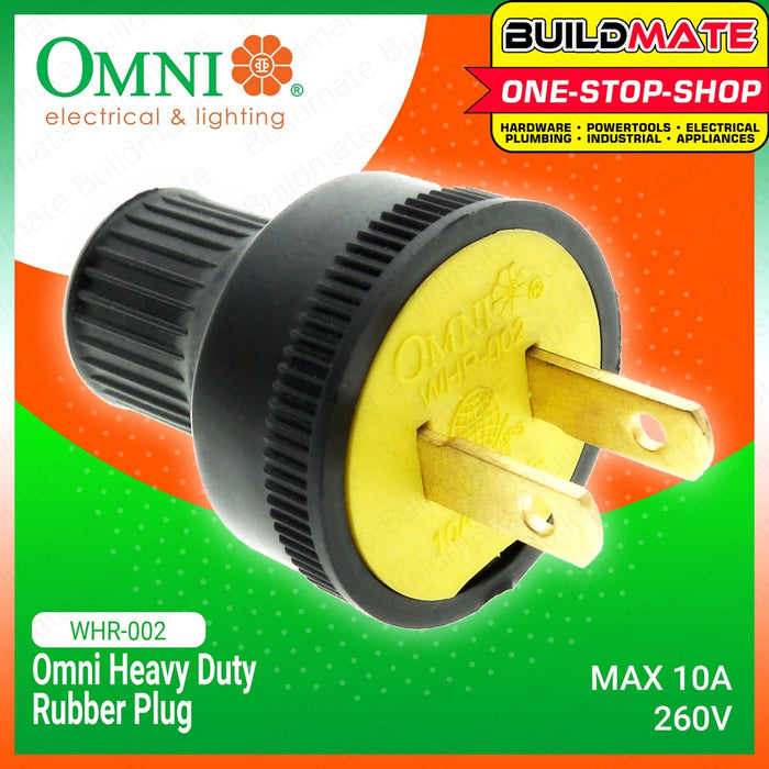OMNI Heavy Duty Rubber Plug 10A 260V WHR-002 •BUILDMATE• 