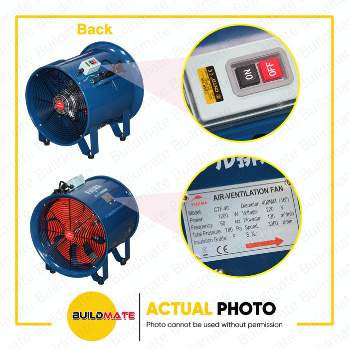 FUJIMA JAPAN Industrial Ventilator Fan 16" CTF-H-40 HOSE NOT INCLUDED •BUILDMATE•