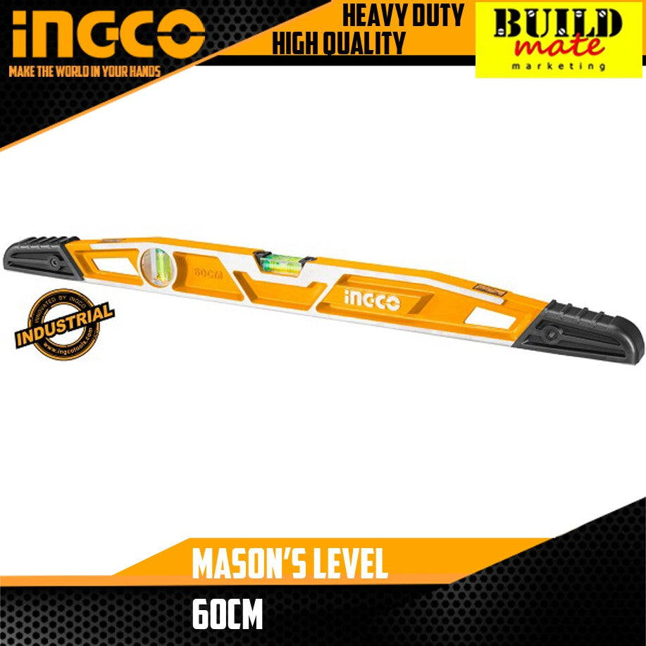 INGCO Mason's Level 60cm / 0.79 kg Aluminum Alloy with 0.5mm/m Accurac ...