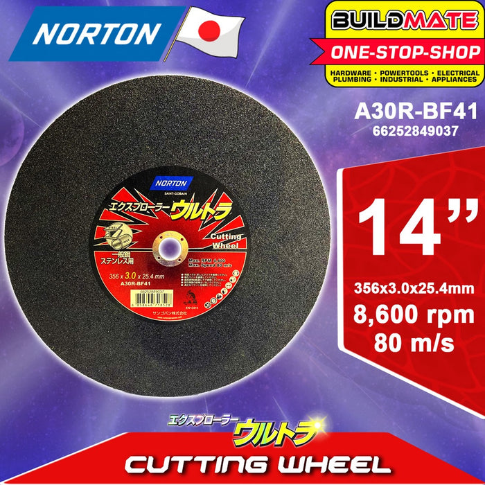 NORTON JAPAN 14" Explorer Ultra Cutting Disc Wheel 356x3x25mm •BUILDMATE•