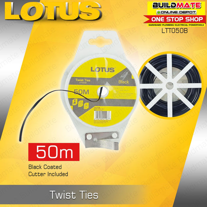 LOTUS Tie Twist Wire Black 50M LTT050B •BUILDMATE• LHT