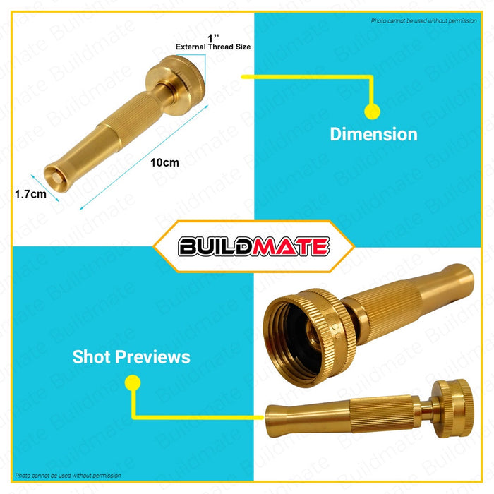 MECO Heavy Duty Brass Water Garden Hose Nozzle Sprayer with Anti-Drip Silicon Gasket Seal #LY7005