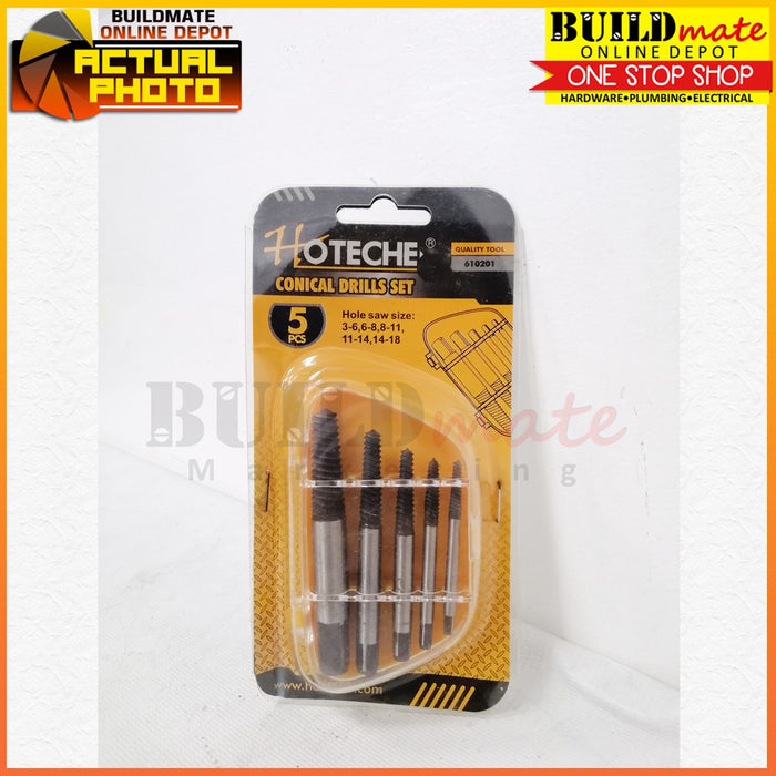 Hoteche Conical Drill Screw Extractor 5PCS/SET 610201 •BUILDMATE•