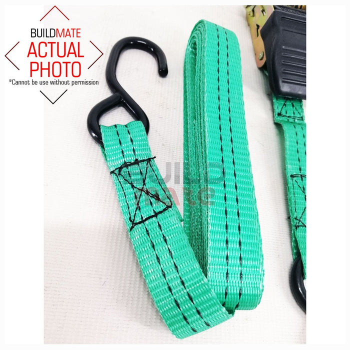 HOYOMA 1" x 15FT Ratchet Tie Down 2PCS with Black Hook 38010005 •BUILDMATE• HYMHT